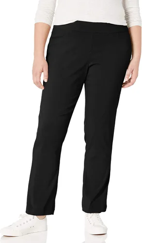 Vista 7 de SLIM-SATION - Pantalón de pierna relajada con banda ancha y control de abdomen para mujer Negro