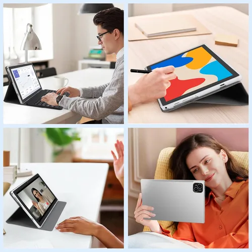 Vista 5 de Tableta, 10 pulgadas Android 14 tabletas 12 GB (4+8 expandir) RAM 128 GB ROM, 1 TB expandible, tableta Octa-Core con teclado, ratón, lápiz
