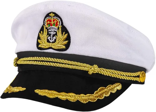 Vista 21 de Ibeauti Gorra unisex ajustable para adultos, disfraz de capitán Almirante, gorra de marinero para cosplay