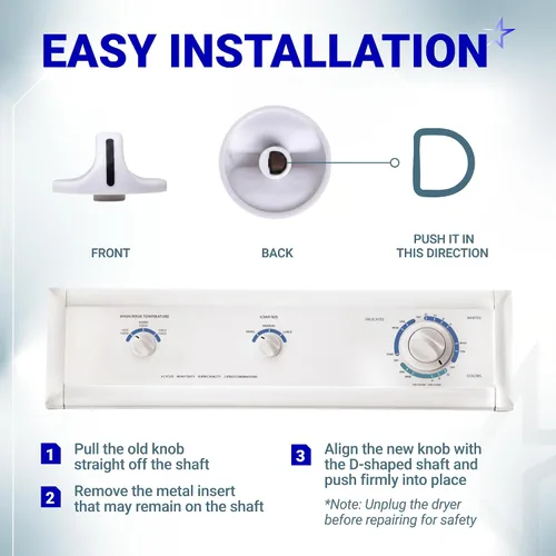 Vista 7 de BlueStars 131965300 Perilla de temporizador para secadora – Compatible con secadores Frigidaire y Electrolux – Reemplaza 131666601 131666604