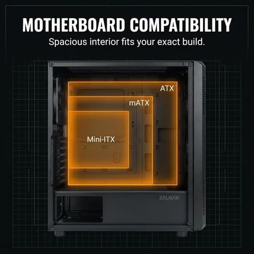 Vista 8 de Zalman S4 ATX Mid-Tower - Carcasa para computadora de escritorio, 2 ventiladores silenciosos de 4.724 in Diseño moderno, panel lateral tintado