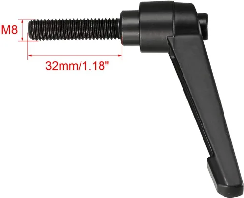 Vista 3 de uxcell M8 x 1.260 in Mango de sujeción ajustable Palanca de sujeción Rosca Botón de trinquete macho roscado Perillas de bloqueo Tornillo giratorio