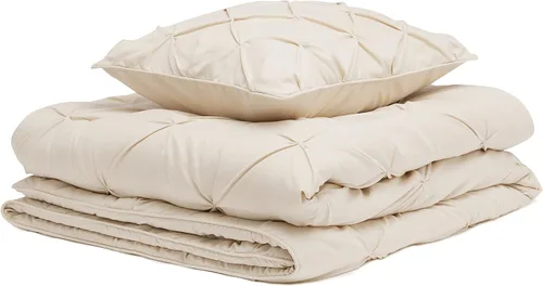 Vista 2 de Amazon Basics - Juego de ropa de cama con edredón de plumón sintético de dos piezas, suave y ligero, para todas las estaciones, con pliegues