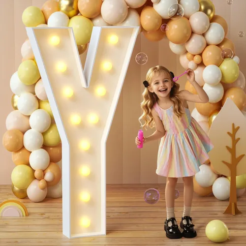 Vista 81 de imprsv Letras con luz para marquesina, letras de mosaico de 3 pies de alto con luz para decoración de baby shower, graduación, grandes