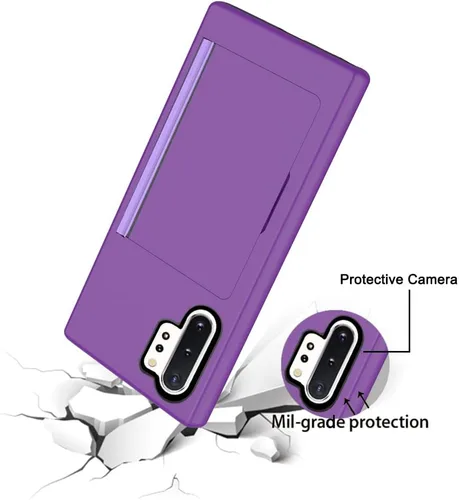 Vista 6 de Asuwish Funda para teléfono Samsung Galaxy Note 10 Plus Glaxay Note10+ 5G con protector de pantalla y soporte para tarjeta de crédito híbrido Gaxaly