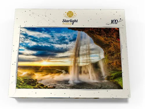 Vista 4 de MyPuzzle Seljalandsfoss Waterfall At Sunset Iceland - Rompecabezas prémium de 100 piezas para adultos