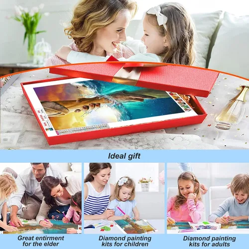 Vista 4 de Acudotr Kits de pintura de diamantes para adultos, kits de arte de diamantes 5D para principiantes, kits de pintura de diamantes de taladro completo