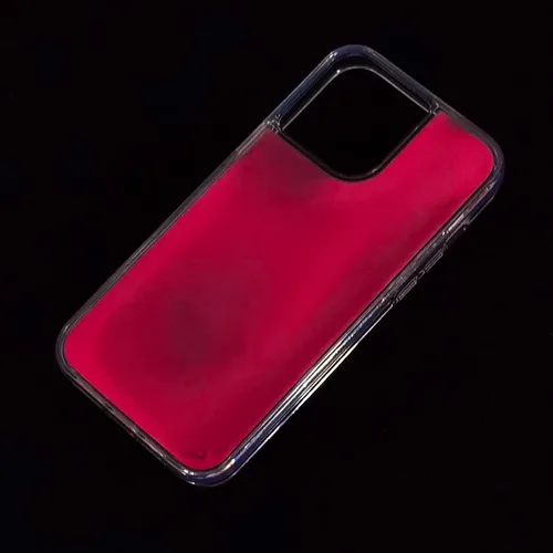 Vista 2 de Losin Funda Quicksand – Lujo que brilla en la oscuridad Noctiluncent Liquid Luminous Sand Hard PC + funda de TPU suave para iPhone 13 Pro Max de 6.7