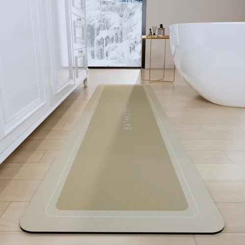 Vista 21 de Tapetes de baño antideslizantes de secado rápido, tapetes de baño de goma súper absorbentes para debajo de la puerta, tapetes de baño para baño, Azul