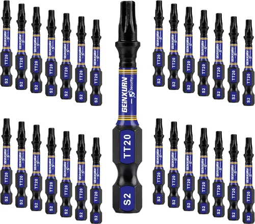 Vista 22 de Geinxurn Juego de brocas de destornillador magnético de impacto de seguridad T15 de 2 pulgadas, juego de brocas de potencia de cabeza Torx #15 de 51