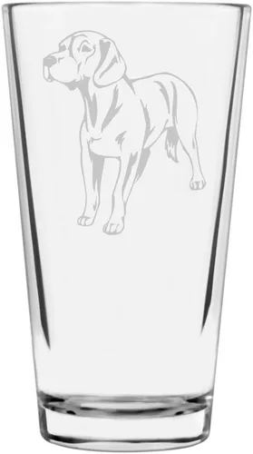 Vista 445 de Podenco Canario - Vaso de pinta de 16 onzas con temática de perro personalizado