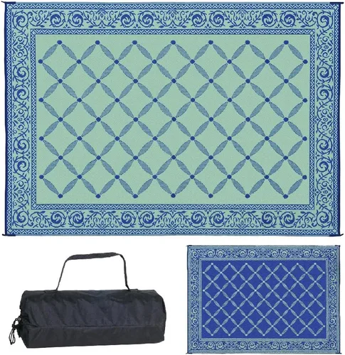 Vista 8 de Estera reversible Reversible Mats 119127, color marrón/beige de 9 x12 pies, Beige