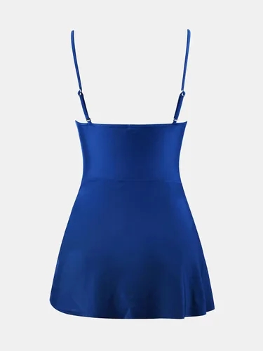 Vista 6 de CUPSHE Traje de baño de una pieza para mujer con cuello redondo y tirantes ajustables con nudo frontal
