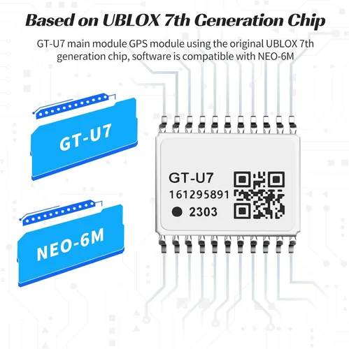 Vista 2 de GT-U7 Módulo GPS Navegación Satélite Posicionamiento Receptor GPS 1pcs Módulo GPS, microcontrolador de dron, compatible con NEO-6M 51