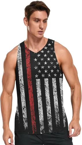Vista 2 de Camisetas deportivas sin mangas para hombre, de secado rápido, para gimnasio, atletismo, fitness, correr, entrenamiento, playa, sin mangas