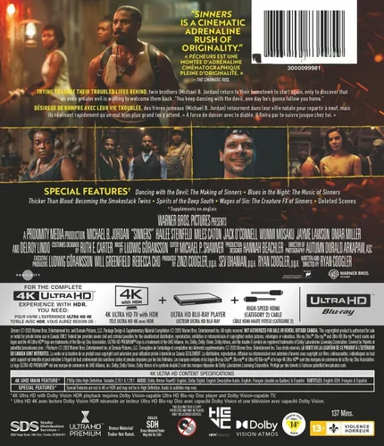 Vista 5 de Sinners (Bonus Features + Extra Scenes) [2025] [4K UHD] [Region Free]