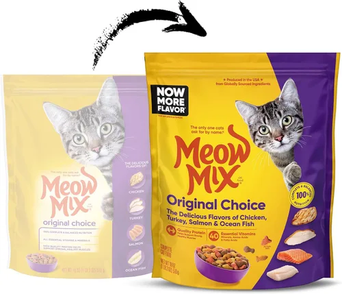 Vista 2 de Meow Mix Original Choice Alimento seco para gatos, bolsas de 18 onzas
