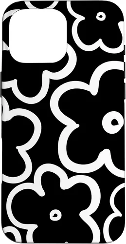 Vista 19 de Cute Flower Pattern Large Wildflower Black and White Floral Case for iPhone 17