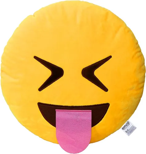 Vista 36 de Emoji Cara de Alienígena Cojín de Emoticón Relleno de Felpa Suave Almohada, Certificado Oficial, EvZ 31cm Gris