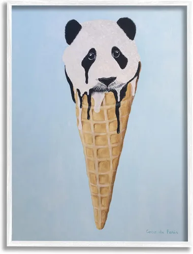 Vista 8 de Stupell Industries Adorable oso panda helado helado waffle, diseño de Coco de Paris