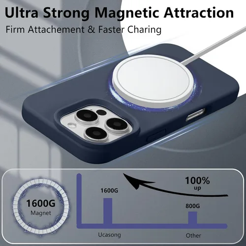 Vista 324 de Funda magnética de silicona para iPhone 13 Pro, color blanco antiguo [Compatible con Magsafe] [Forro de microfibra suave antiarañazos], funda