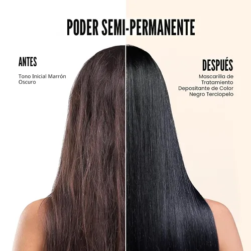 Vista 4 de oVertone® Mascarilla capilar con tratamiento de depósito de color Negro Terciopelo