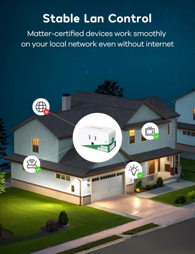 Vista 3 de Winees Matter - Enchufe inteligente compatible con Alexa, 15A/1800W máx. para automatización del hogar, control remoto por aplicación, temporizador