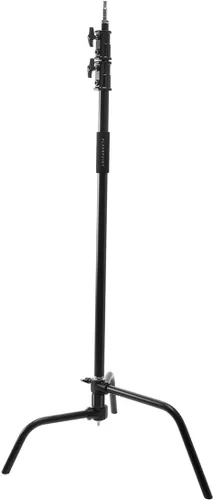 Vista 6 de Flashpoint Kit de soporte de luz C de 10.5 pies sobre base de tortuga con columna elevadora cargada por resorte de dos niveles, brazo de agarre
