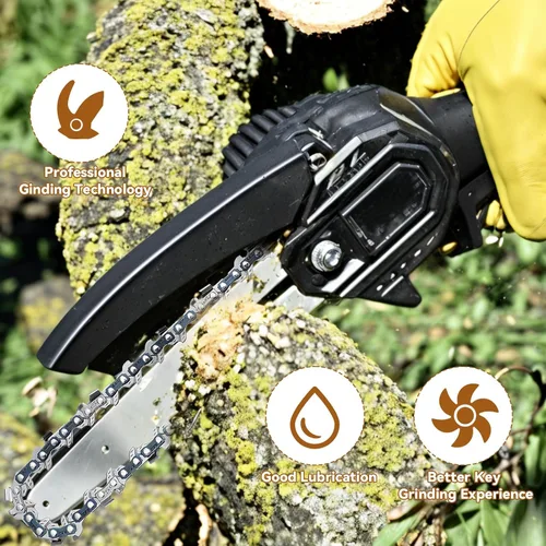 Vista 6 de 12 cadenas de repuesto para motosierra eléctrica portátil inalámbrica, de 6 pulgadas, cadena de sierra guía para mini motosierras para cortar ramas