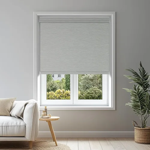 Vista 2 de Persianas enrollables opacas para ventanas, persianas enrollables inalámbricas con cenefa de cassette, persianas de ventana de jacquard a rayas