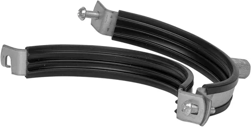 Vista 8 de Colgador de tubo galvanizado de 3 pulgadas con goma - Abrazadera de montaje de conducto - Soportes de tubo de PVC - Abrazaderas de tubo de metal