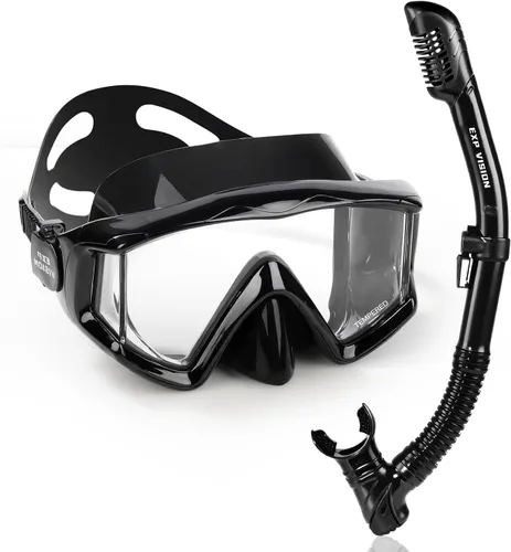 Vista 13 de Máscara de buceo Pano 3 para adultos, máscara de esnórquel de vidrio templado, máscara de natación antivaho sin fugas, gafas de natación con Azul