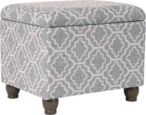 Vista 34 de Homepop Decoración para el hogar K7646-A862 Otomana de almacenamiento rectangular moderna tapizada Otomana con tapa con bisagras