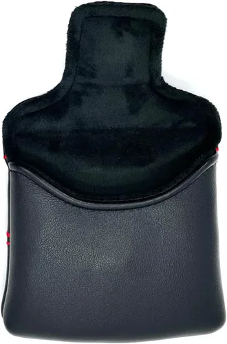 Vista 4 de Negro con araña roja bordado Golf Club Square Mallet Putter cubierta magnética Golf Headcover