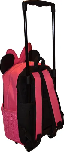 Vista 3 de Minnie Mouse Mochila con ruedas Softside de 14", Negro, rosado