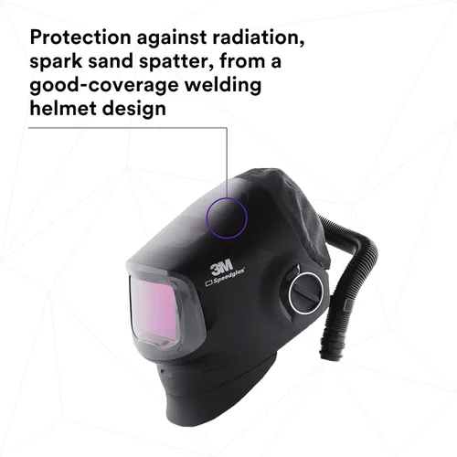 Vista 6 de Casco de soldadura 3M Speedglas G5-01 y conjunto PAPR Adflo de alta altitud, sin ADF, resistente con visera abatible, diseño compacto con suspensión