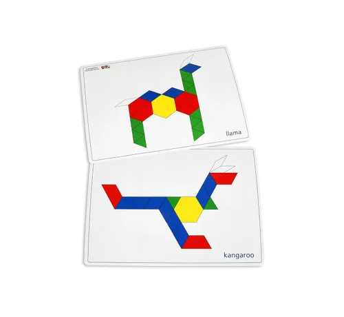 Vista 6 de LEARNING ADVANTAGE Pattern Block Cards - Set of 20 Double-Sided Cards - Early Geometry for Kids - Teach Creativity, Sequencing and Patterning