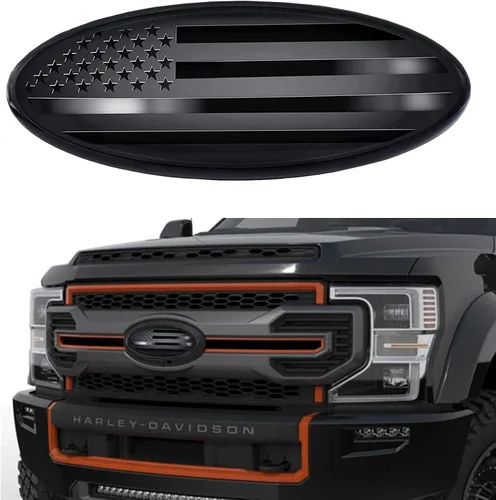 Vista 11 de CONGCONG Emblema de la bandera estadounidense de 4.5 pulgadas para Ford, calcomanía ovalada de 4.5" x 1.8" placa de identificación compatible
