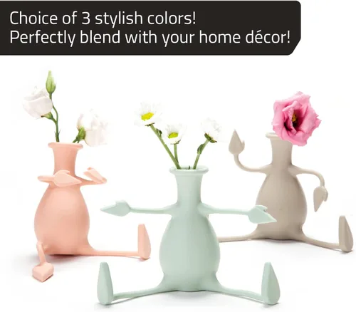 Vista 3 de Florino - Jarrón moderno para decoración del hogar, regalos únicos por Peleg Design (Menta)