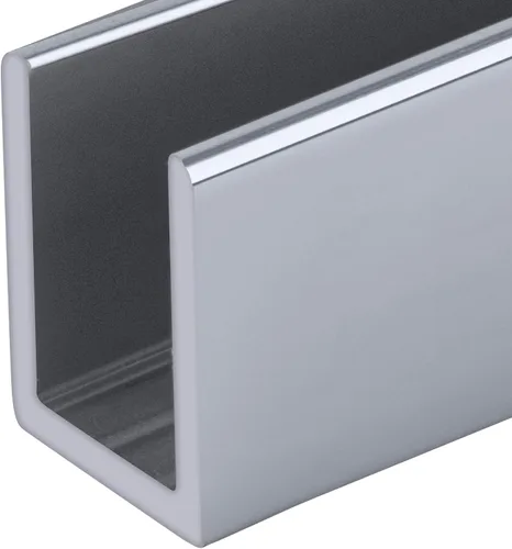 Vista 11 de Brixwell SDCD3812A-CCP12 Canal en U Profundo de Aluminio Anodizado Satinado Sin Marco para Puerta de Ducha para Vidrio de 3/8" de Grosor - Longitud