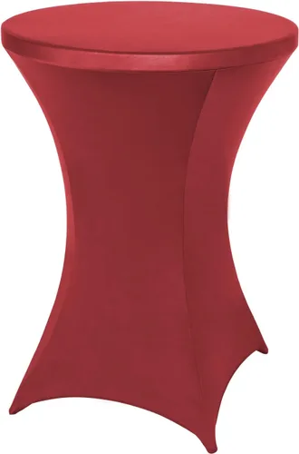 Vista 14 de FestiCorp Mantel de Mesa Negro de Spandex, Manteles Ajustados para Cóctel, Manteles Elásticos Redondos para Mesa Alta para Fiestas, Bar, Bodas