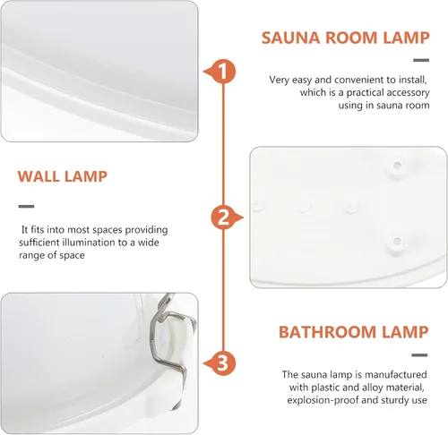 Vista 4 de DOITOOL Pantalla de luz a prueba de explosiones para sauna, cubierta de lámpara de techo, impermeable, antiniebla, accesorio de luz de sauna, 8.07 x