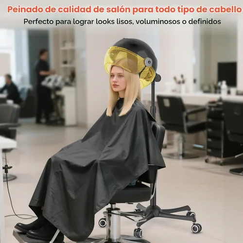 Vista 7 de TASALON Secador de pelo con capucha iónico para el hogar, secador portátil Dorado