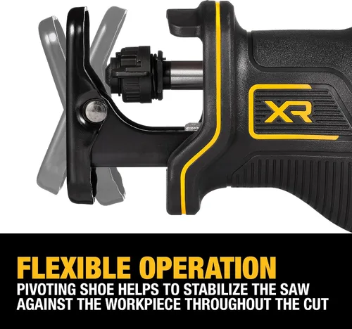 Vista 4 de DEWALT Sierra recíproca MAX* de 20 V, inalámbrica, disparador variable de 2 dedos, abrazadera de hoja sin llave, solo herramienta (DCS382B)