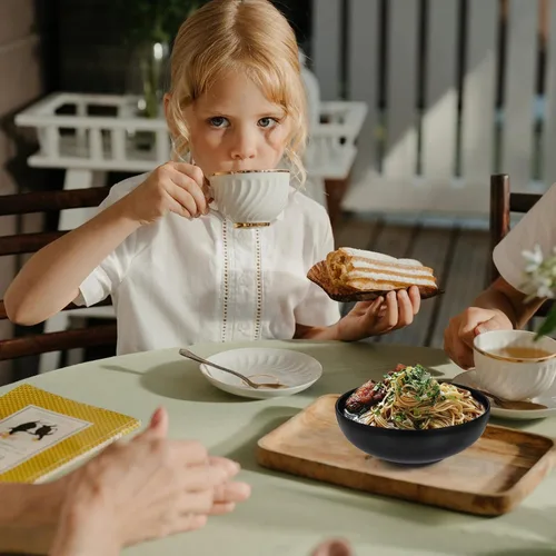 Vista 9 de DOITOOL Recipiente A5 de estilo japonés para ramen de 8.46 pulgadas, recipiente de fideos de porcelana de imitación, apto para microondas