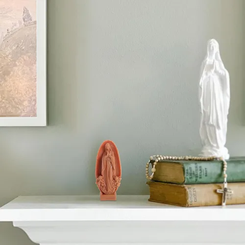 Vista 7 de Estatuilla de Nuestra Señora de Guadalupe 3" H Virgen de Guadalupe María Estatua de Plástico, Religiosa Católica, Decoración para Mesa, Oficina