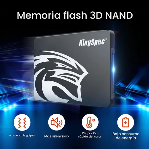 Vista 4 de KingSpec 128 GB 2.5 SSD SATA III interno - 550 MB/s de lectura, 520 MB/s de escritura con Flash NAND 3D, para actualización de PC de escritorio