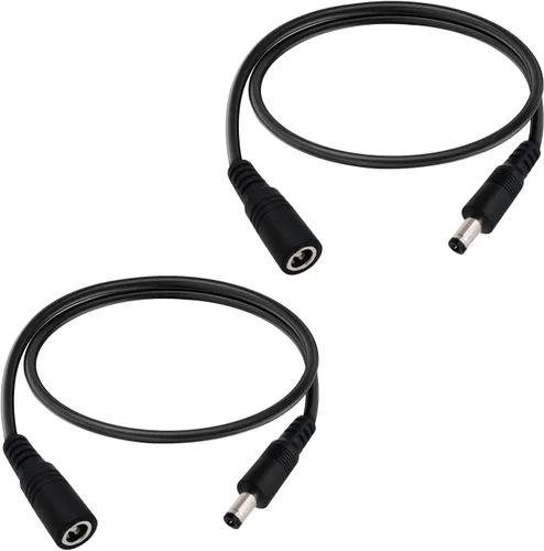 Vista 14 de Cable de extensión de alimentación CC de 1 pie, 5.5 mm x 2.1 mm, 18 AWG, macho a hembra, cable de extensión de 12 V para cámara de vigilancia CCTV