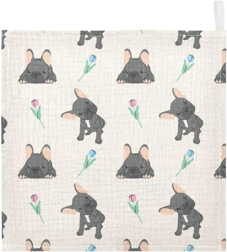 Vista 8 de Toallas de algodón para bebé, toallas de baño unisex para recién nacidos, toallitas naturales para piel delicada, 11.8 x 11.8 pulgadas, paquete de 5
