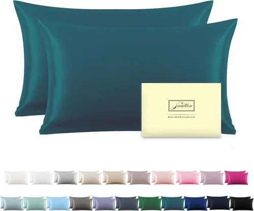 Vista 52 de Funda de almohada de seda para cabello y piel, suave, transpirable y resistente, funda de almohada de seda de tamaño Queen, fundas de almohada